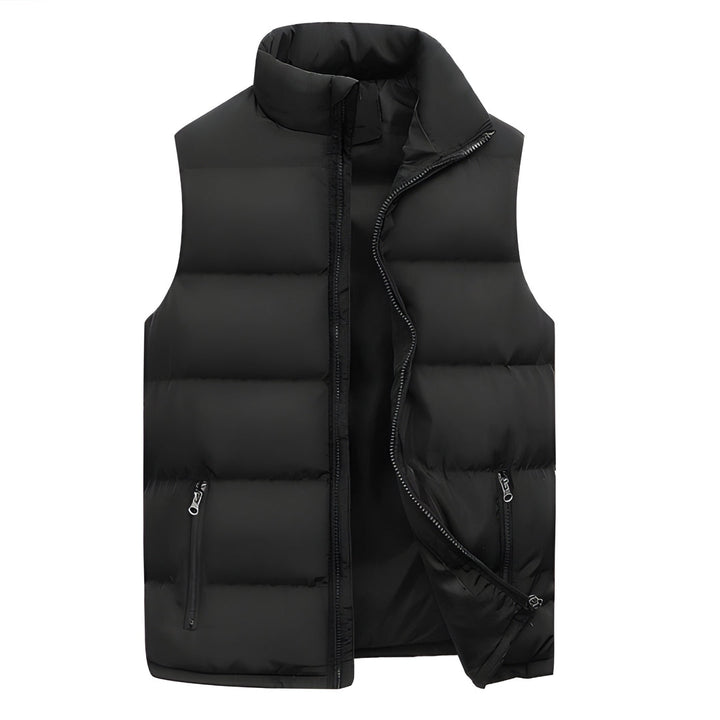 Men's Bodywarmer - Padded Quilted Full Zip with Stand Collar | Casual