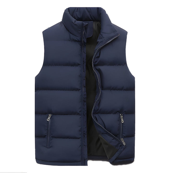 Men's Bodywarmer - Padded Quilted Full Zip with Stand Collar | Casual