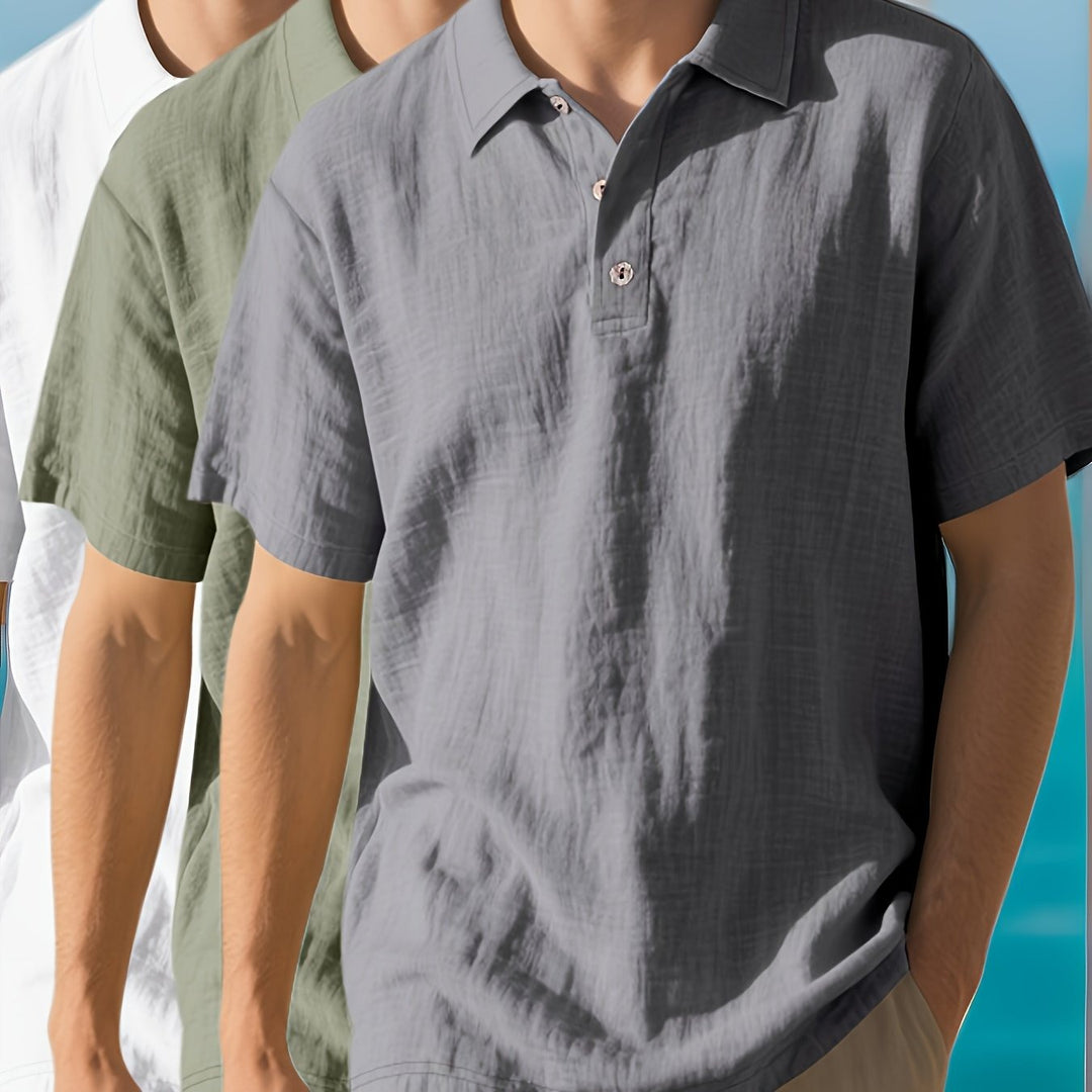 Polo Shirt Men - 3 Pack Short Sleeve Classic Collar | Casual