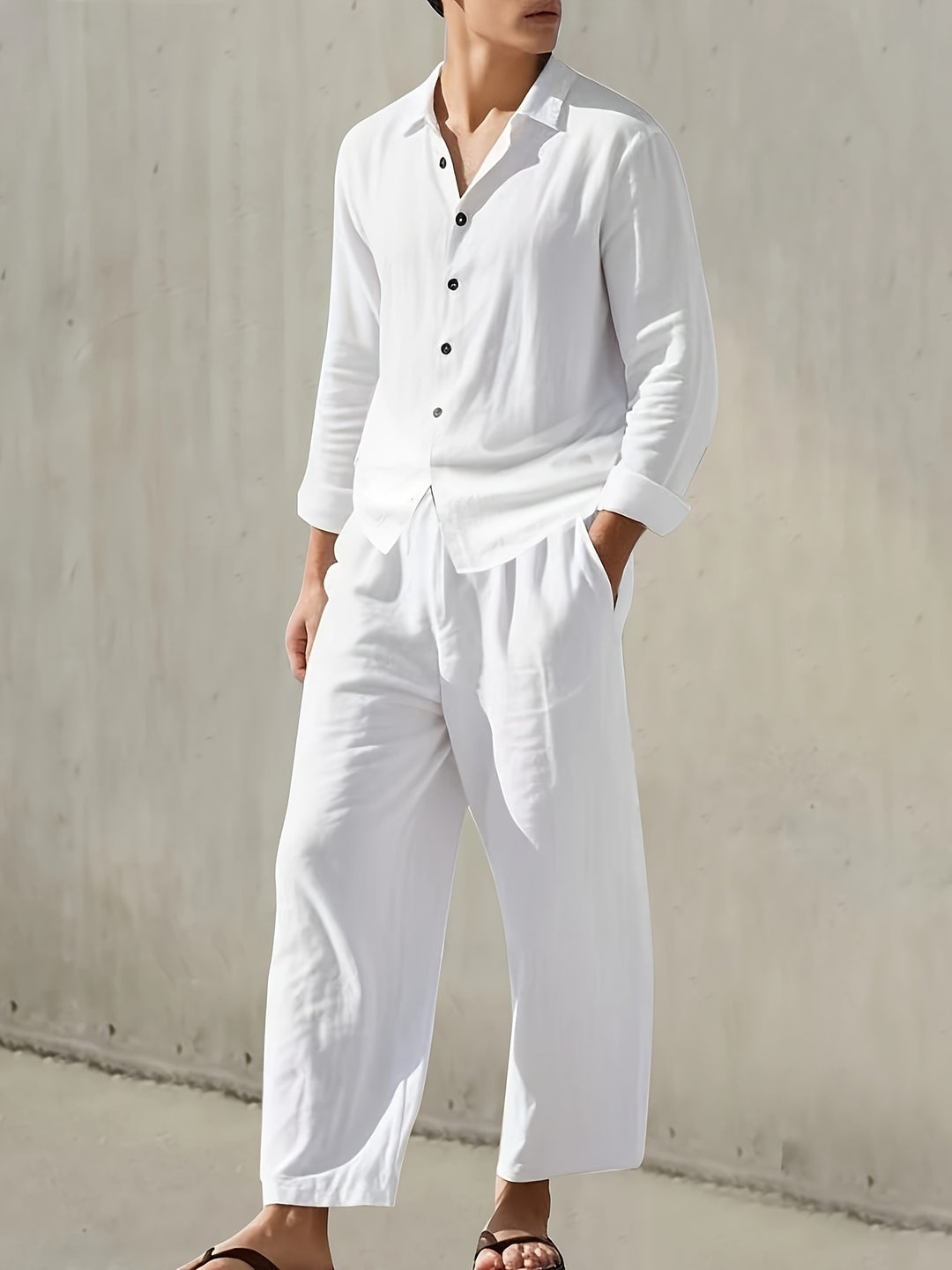Co-ord Set Men - Long Sleeve Shirt with Matching Trousers | Minimal