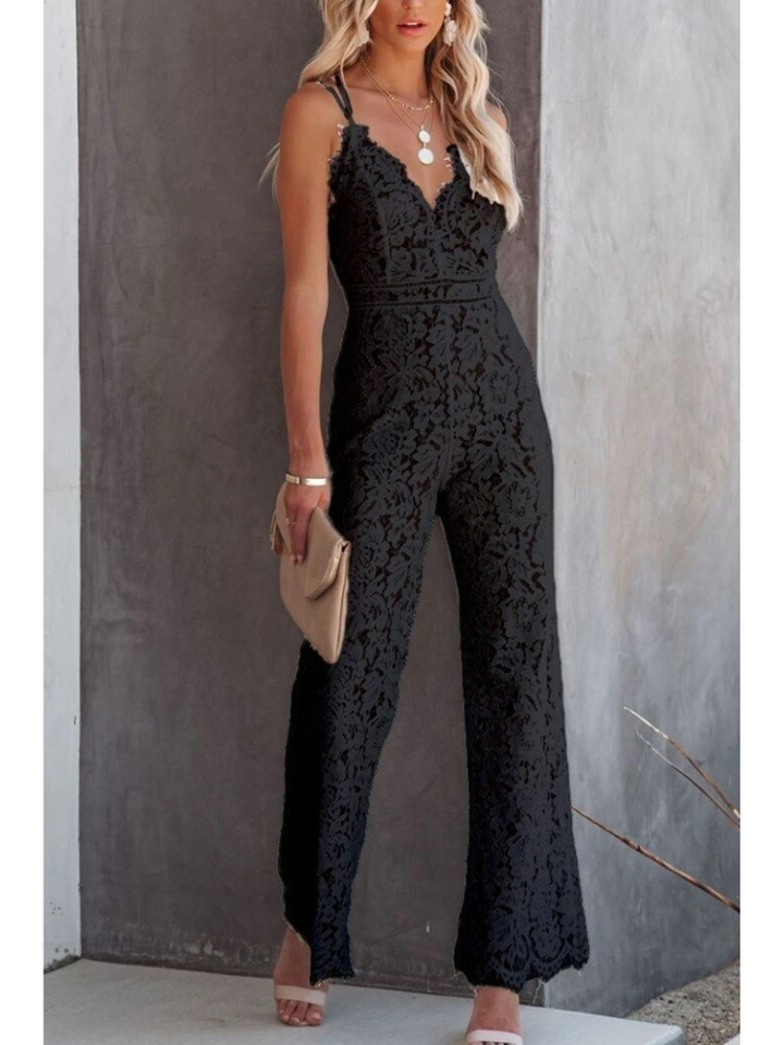 Jumpsuit Women - Sleeveless V-Neck Wide Leg Floral | Elegant