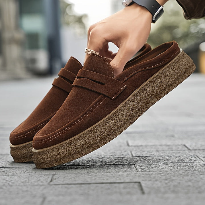 Loafers Men - Open Heel Slip-On with Chunky Sole | Casual Smart