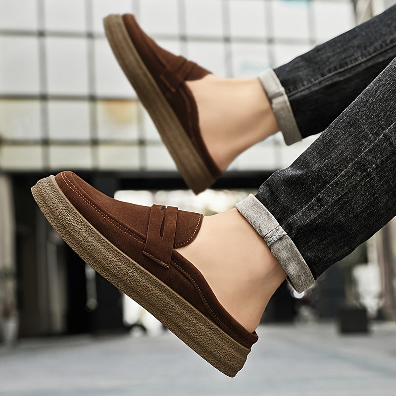 Loafers Men - Open Heel Slip-On with Chunky Sole | Casual Smart