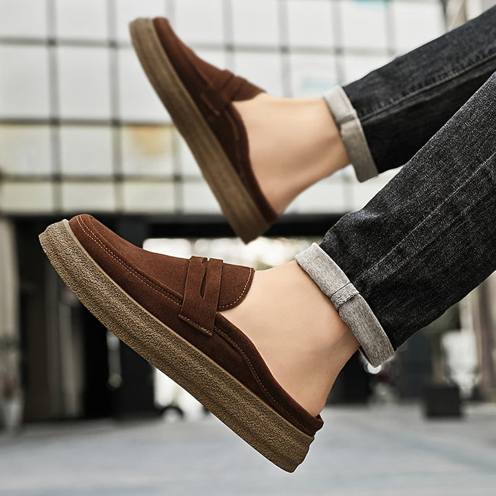 Loafers Men - Open Heel Slip-On with Chunky Sole | Casual Smart