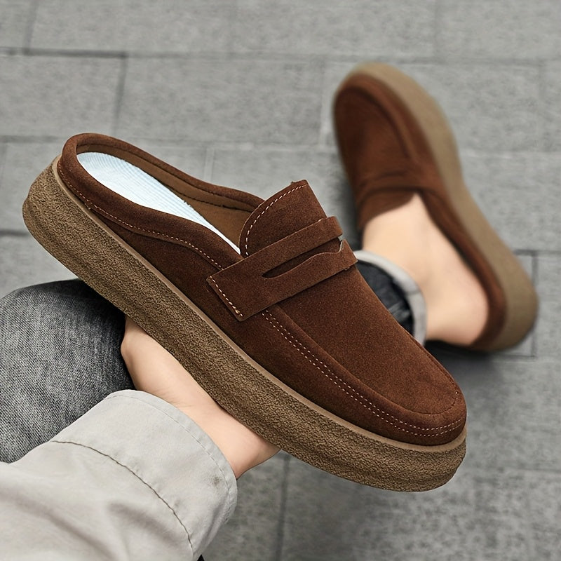Loafers Men - Open Heel Slip-On with Chunky Sole | Casual Smart