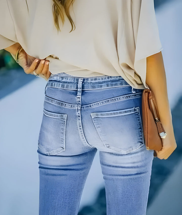 Flared Jeans Women - High Waist Button Fly | Casual