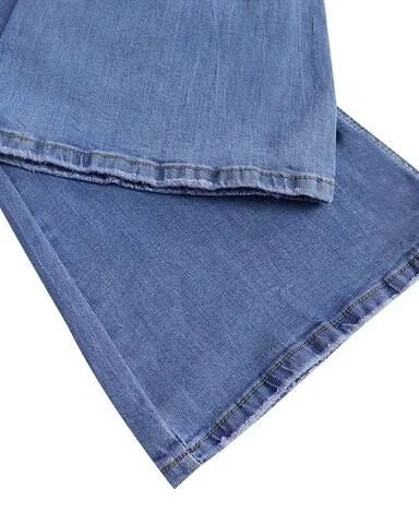 Flared Jeans Women - High Waist Button Fly | Casual