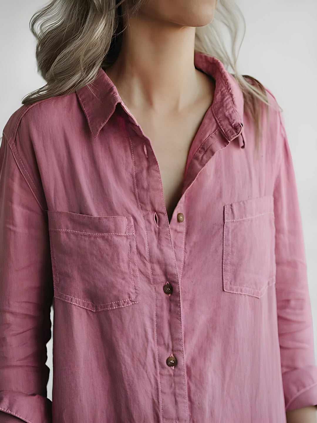 Women's Jumpsuit - Button Front Shirt Collar Long Sleeve | Casual