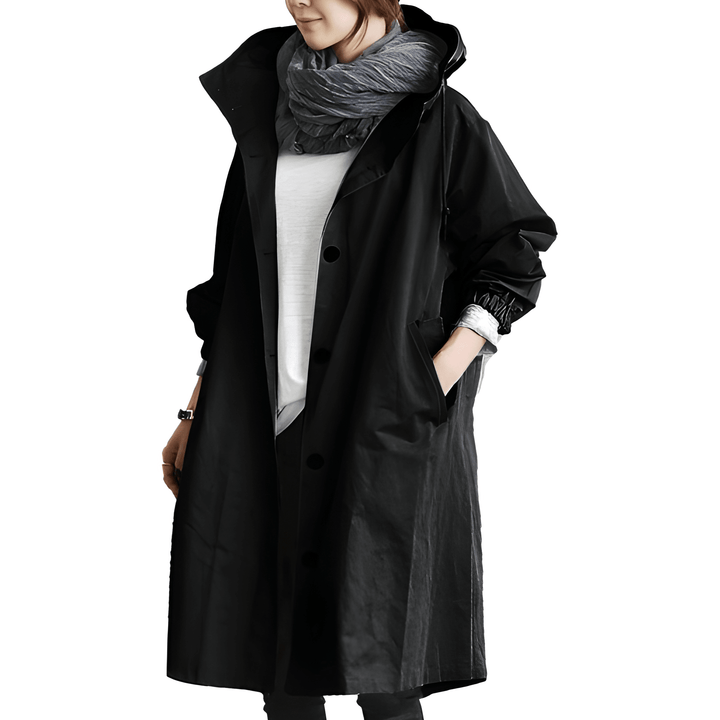 Trench Coat Women - Oversized Hooded Button Front | Casual