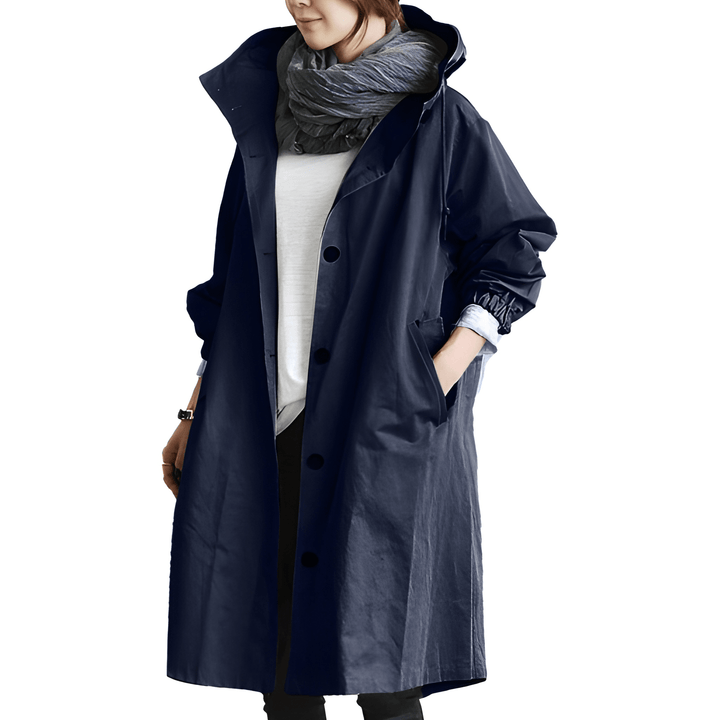 Trench Coat Women - Oversized Hooded Button Front | Casual