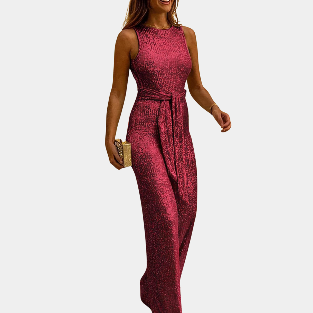 Jumpsuit Women - Sleeveless Wide Leg with Tie Waist | Elegant