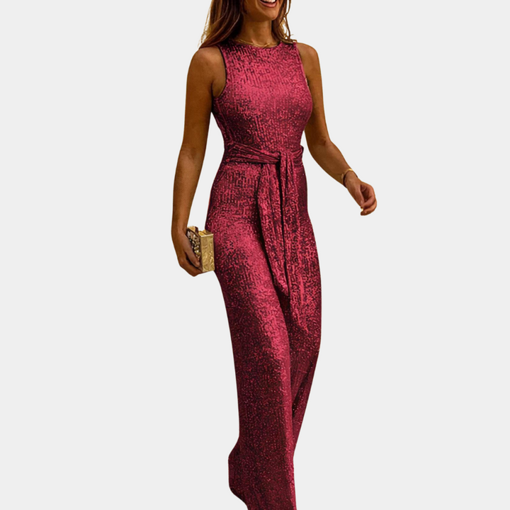 Jumpsuit Women - Sleeveless Wide Leg with Tie Waist | Elegant