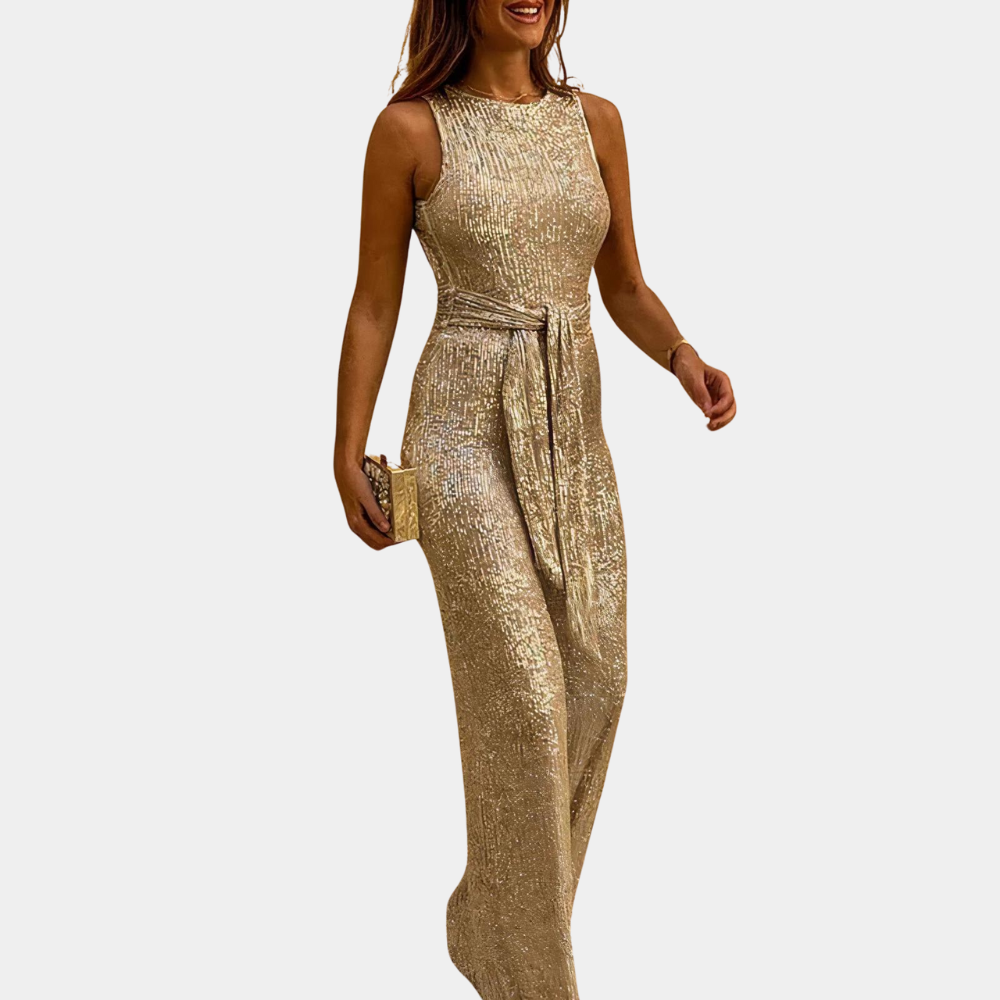 Jumpsuit Women - Sleeveless Wide Leg with Tie Waist | Elegant