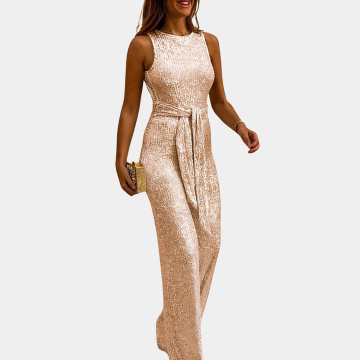 Jumpsuit Women - Sleeveless Wide Leg with Tie Waist | Elegant
