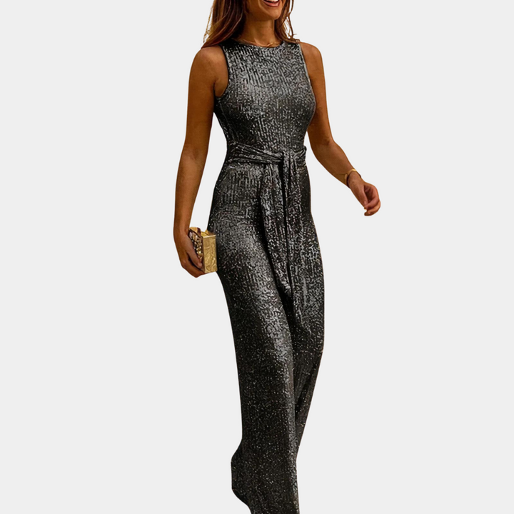 Jumpsuit Women - Sleeveless Wide Leg with Tie Waist | Elegant
