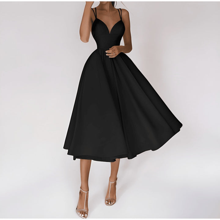 Midi Dress Women - Sweetheart Neck A-Line Strappy | Evening Gala
