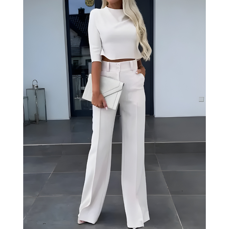 Co-ord Set Women - Crop Top and Wide Leg Trousers | Chic