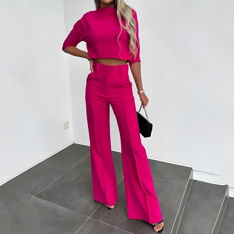 Co-ord Set Women - Crop Top and Wide Leg Trousers | Chic