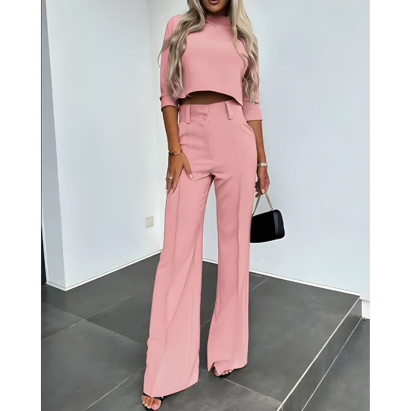 Co-ord Set Women - Crop Top and Wide Leg Trousers | Chic