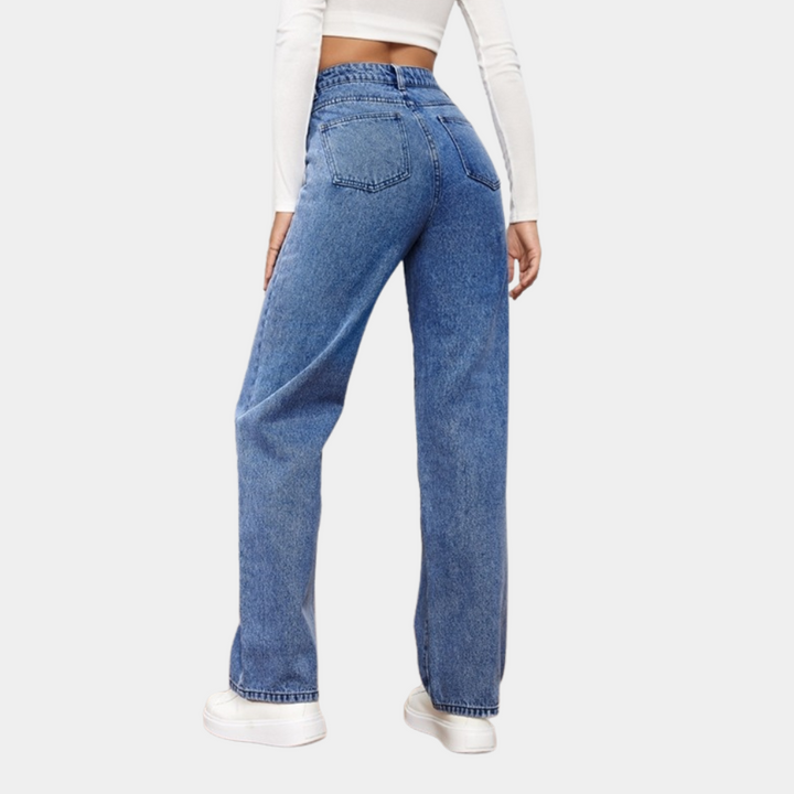 Jeans Women - High Waist Wide Leg Straight Cut | Casual