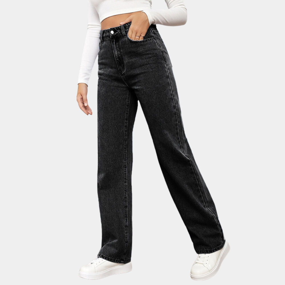 Jeans Women - High Waist Wide Leg Straight Cut | Casual