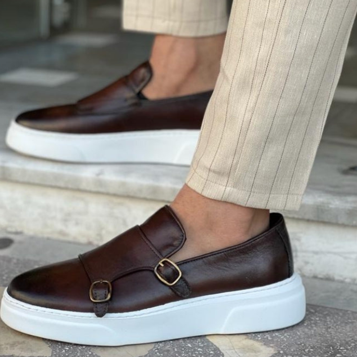 Men's Loafers - Double Monk Strap with Chunky Sole | Smart Casual