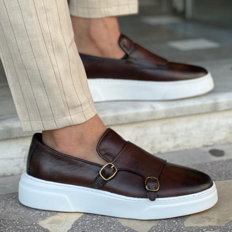 Men's Loafers - Double Monk Strap with Chunky Sole | Smart Casual
