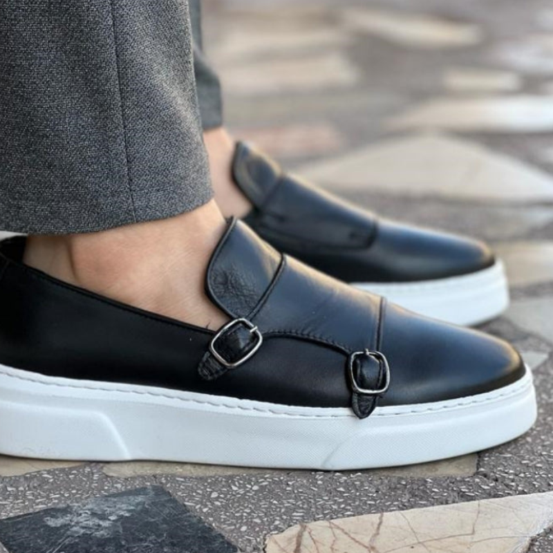 Men's Loafers - Double Monk Strap with Chunky Sole | Smart Casual