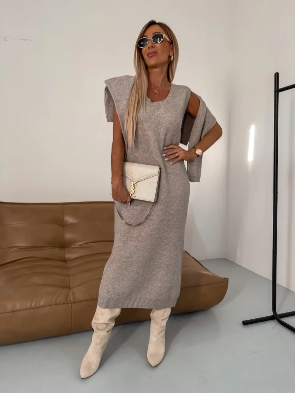 Co-ord Set Women - Sleeveless Midi Dress with Cardigan | Casual
