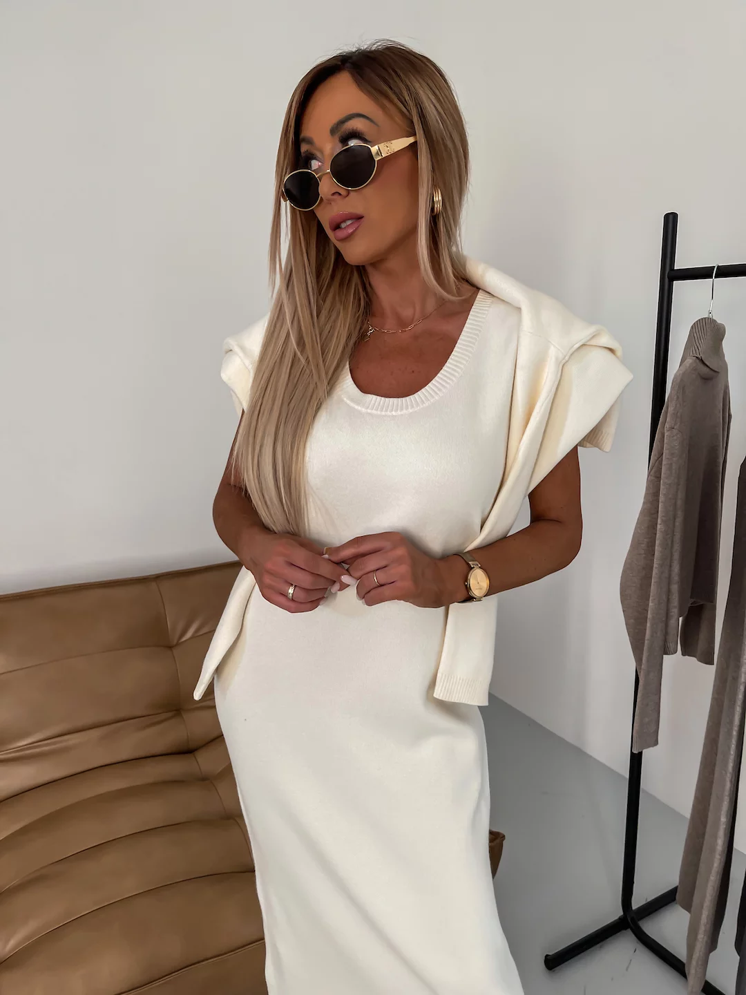 Co-ord Set Women - Sleeveless Midi Dress with Cardigan | Casual