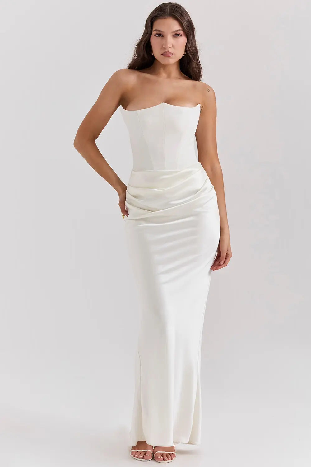 Maxi Dress Women - Strapless Corset Ruched Skirt | Elegant