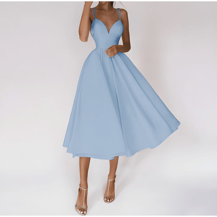 Midi Dress Women - Sweetheart Neck A-Line Strappy | Evening Gala