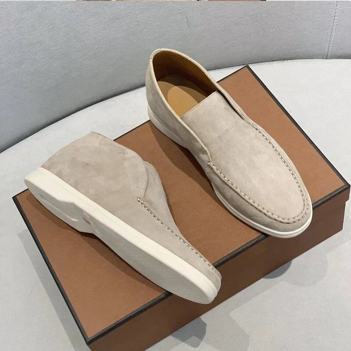 Men's Loafers - Casual Slip-On Flat Shoe with Minimalist Design