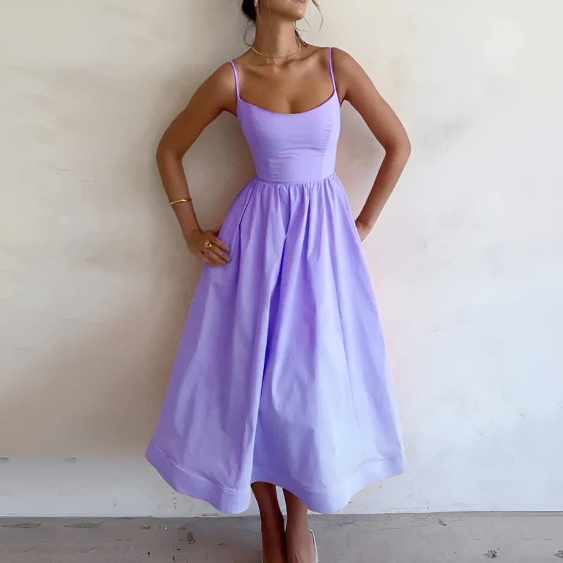 Midi Dress Women - A-Line Corset with Straps | Elegant