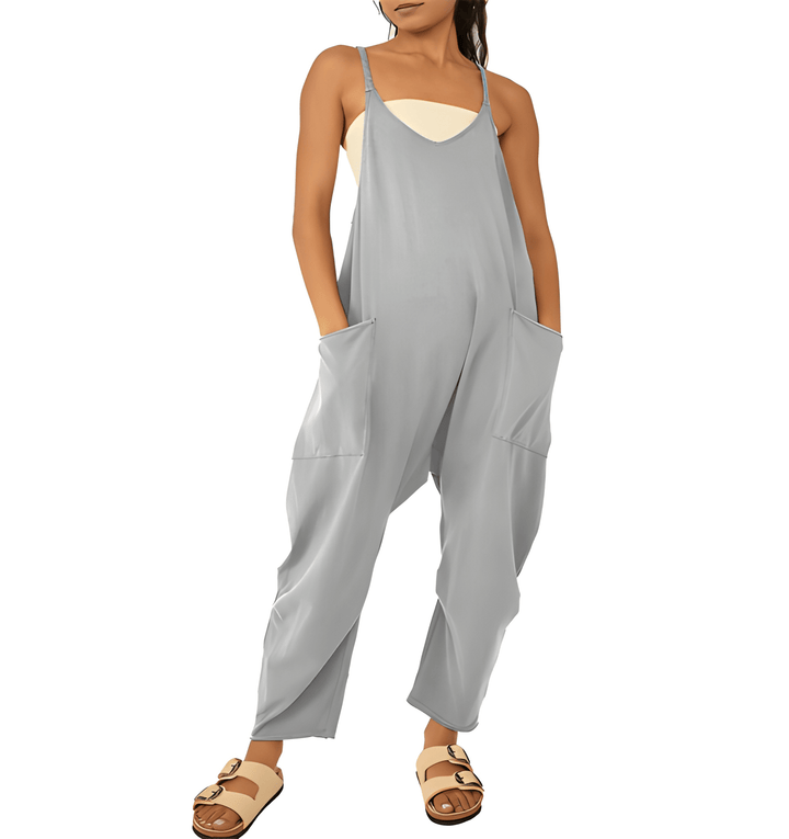 Women's Jumpsuit - Sleeveless Baggy Fit with Large Pockets | Summer