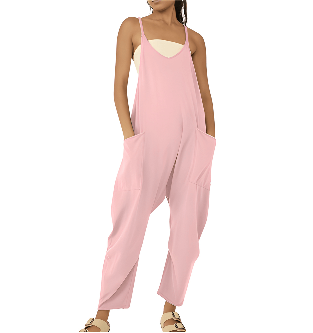 Women's Jumpsuit - Sleeveless Baggy Fit with Large Pockets | Summer