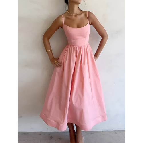 Midi Dress Women - A-Line Corset with Straps | Elegant