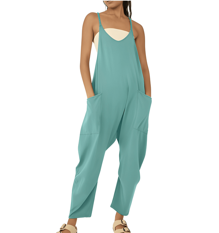 Women's Jumpsuit - Sleeveless Baggy Fit with Large Pockets | Summer