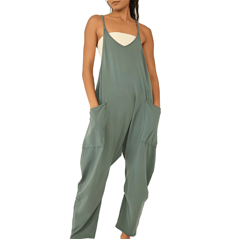Women's Jumpsuit - Sleeveless Baggy Fit with Large Pockets | Summer