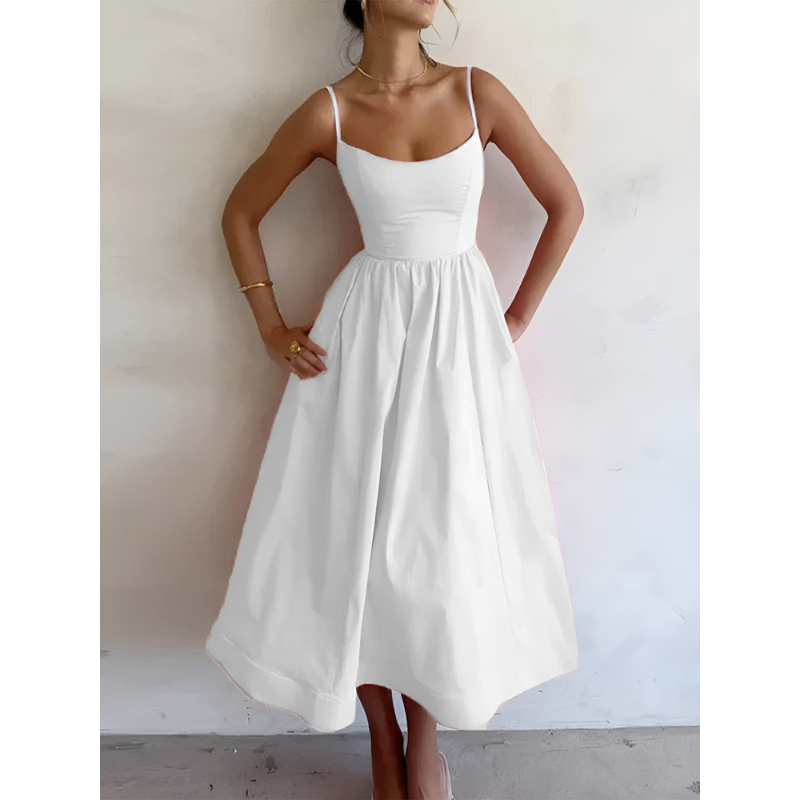 Midi Dress Women - A-Line Corset with Straps | Elegant