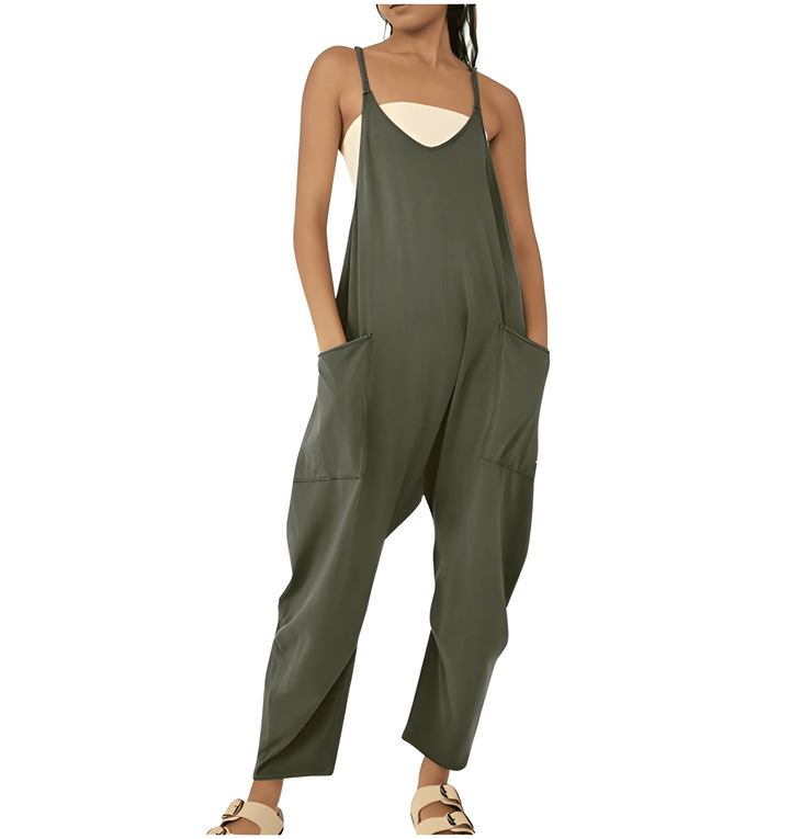 Women's Jumpsuit - Sleeveless Baggy Fit with Large Pockets | Summer