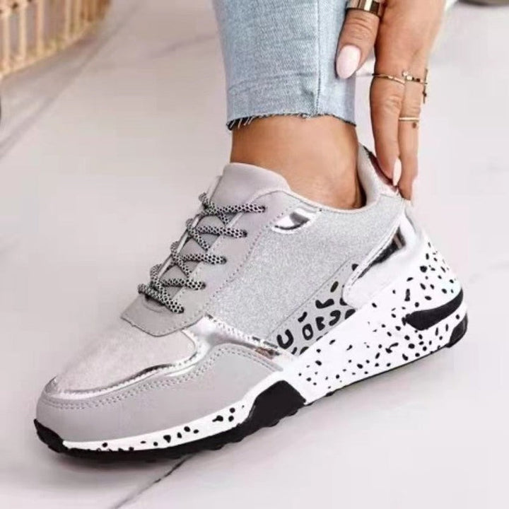 Trainers Women - Chunky Sole Glitter Panel Lace Up | Casual