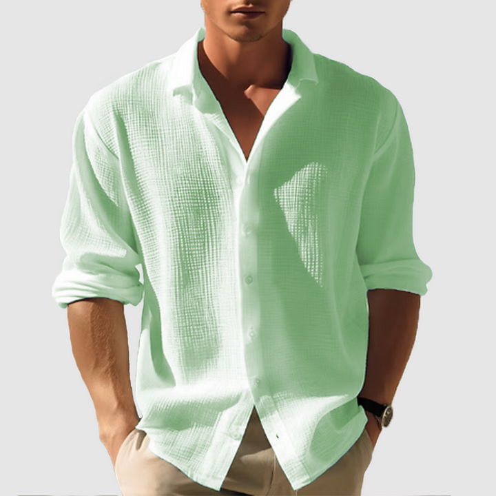 Men's Shirt - Relaxed Casual Fit with Spread Collar | Summer