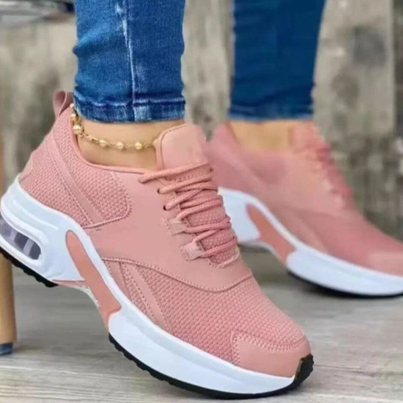 Women's Trainers - Chunky Air Sole Lace Up Running Sneaker | Casual