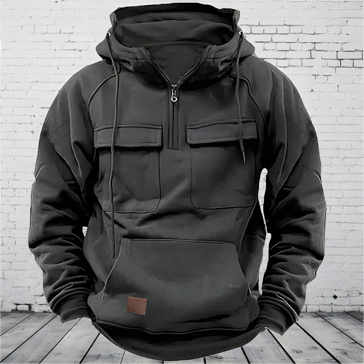 Men's Hoodie - Quarter Zip Multi-Pocket Tactical | Casual