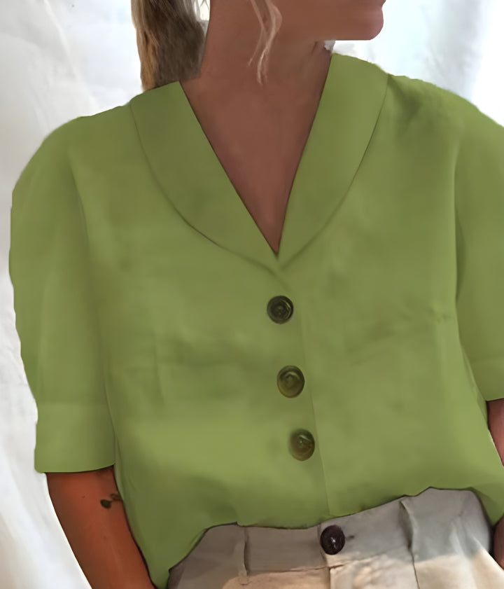 Women's Blazer - Cropped Short Sleeve Button Front | Smart Casual