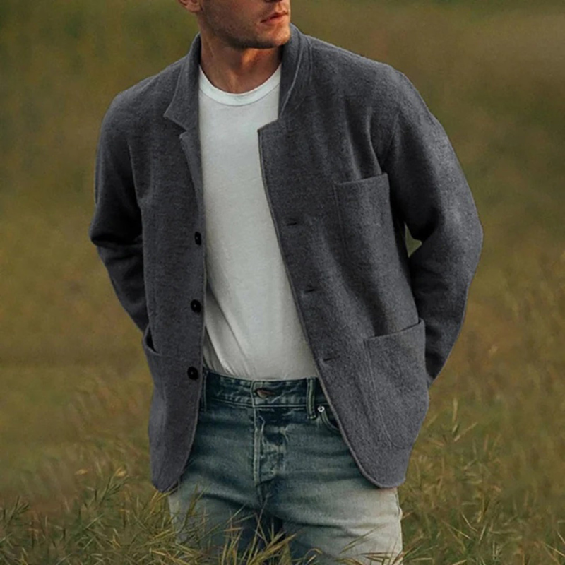 Men's Blazer - Oversized Relaxed Fit with Patch Pockets | Casual