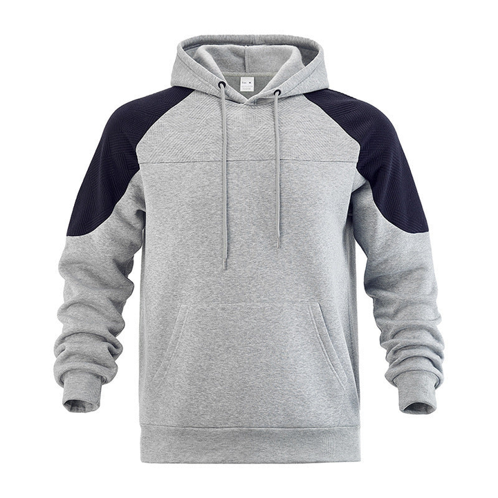 Men's Hoodie - Contrast Raglan Sleeve Textured Panel | Casual