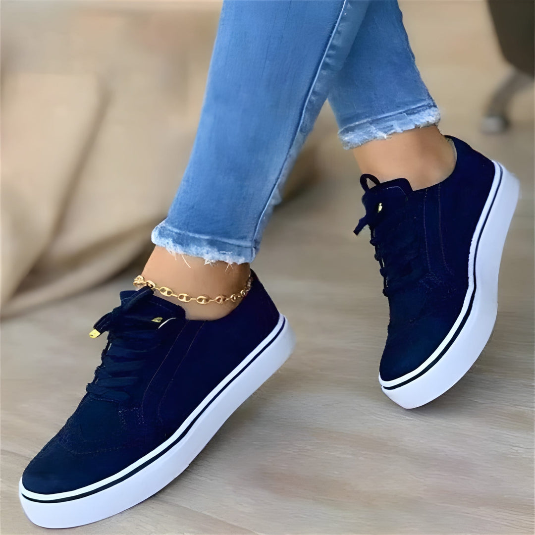 Women's Trainers - Platform Lace Up Flatform Sneaker | Casual
