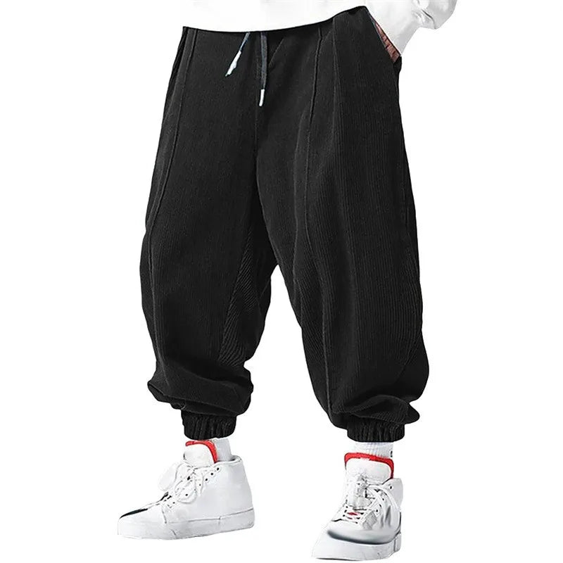 Men's Trousers - Oversized Baggy Jogger with Ribbed Cuffs | Casual